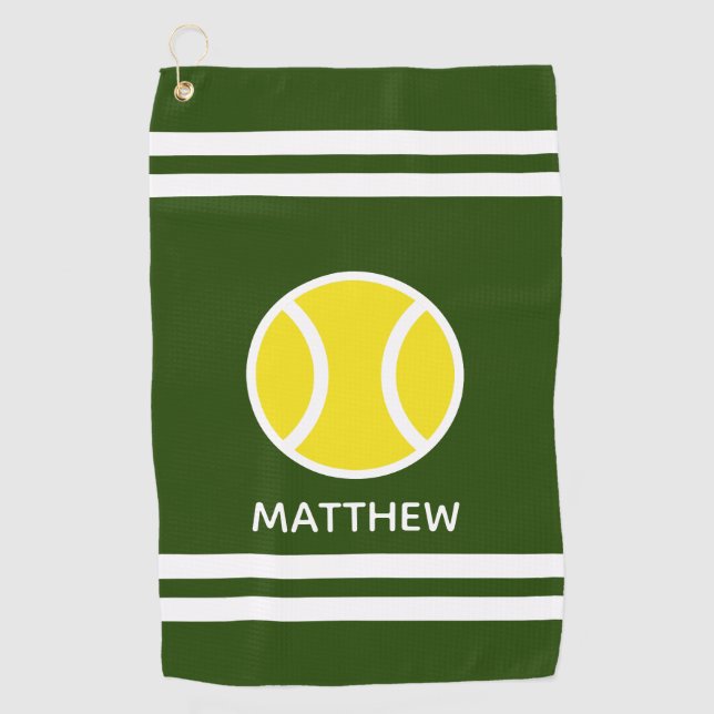 Serviette de golf personnalisée avec nom et logo d (Devant)