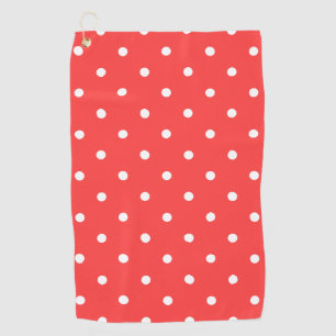 Serviette De Golf Petit Motif Pois : Corail rose