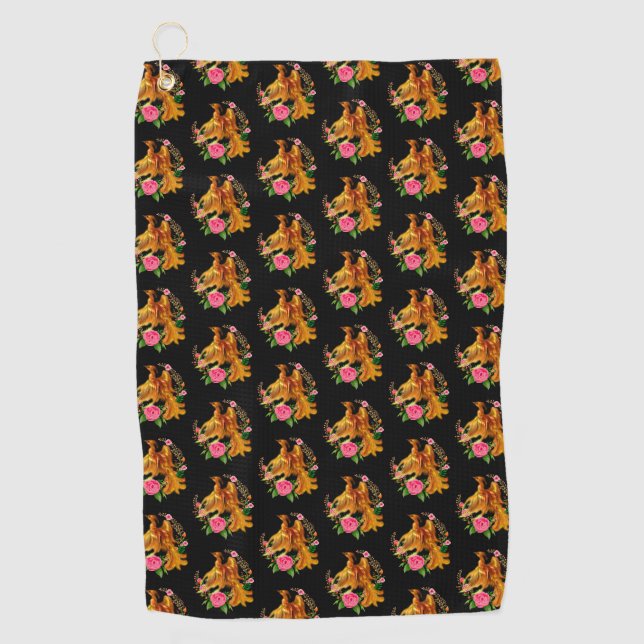 Serviette De Golf Phoenix Floral Se Lève De L'Imaginaire Des Cendres (Devant)