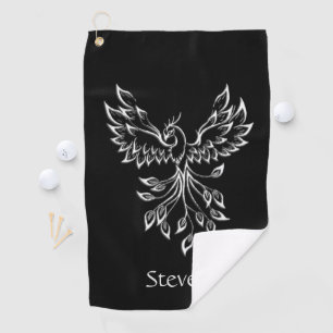 Serviette De Golf Phoenix se lève sur le noir personnel