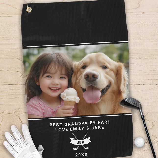 Serviette De Golf Photo Amusante Best Grand-pa Par Par Golfer Modern (Créateur téléchargé)
