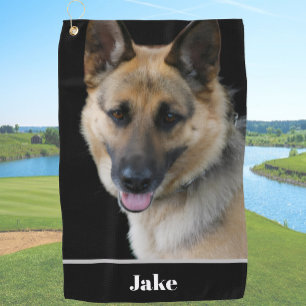 Serviette De Golf Photo de chien personnalisée avec nom personnalisé