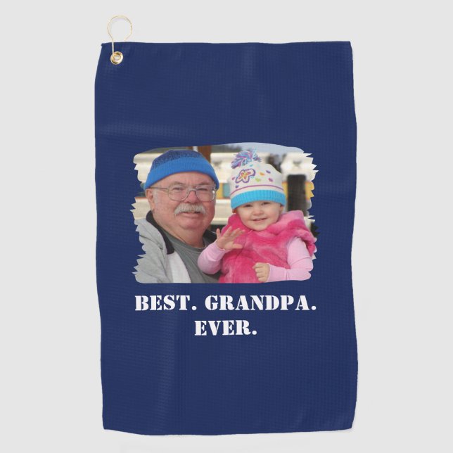 Serviette De Golf Photo de famille personnalisée Abuelo Nonno Meille (Devant)