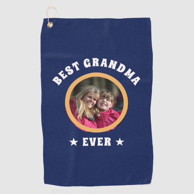 Serviette De Golf Photo de famille personnalisée de la meilleure gra (Devant)