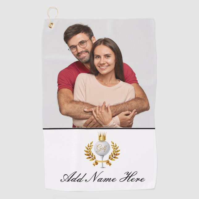 Serviette de golf photo personnalisée (Devant)