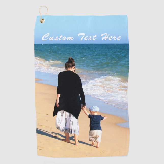 Serviette de golf photo personnalisée avec vos pho (Devant)