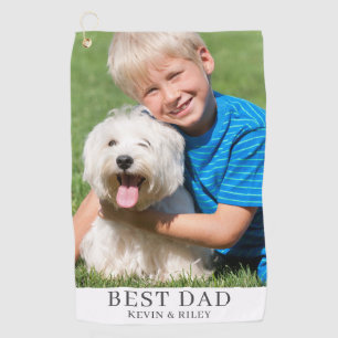 Serviette De Golf Photo personnalisée du meilleur papa