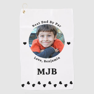 Serviette De Golf Photo personnalisée Meilleur Papa Par Blanc Noir