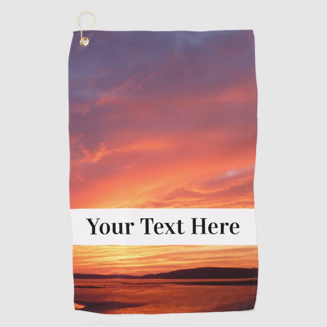 Serviette De Golf Photo personnalisée Texte personnalisé (Devant)