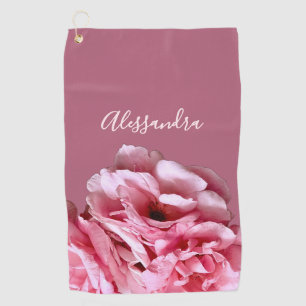 Serviette De Golf Photographie de botanique florale à monogramme Ros