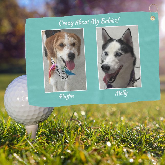 Serviette De Golf Photos pour animaux domestiques, Noms et Personnal (Créateur téléchargé)