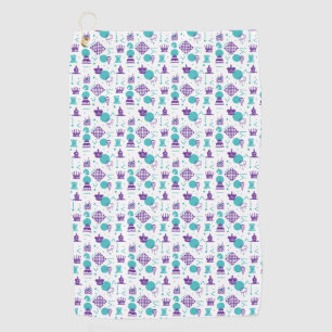 Serviette De Golf Pièces du joueur d'échecs - Motif d'art de fête