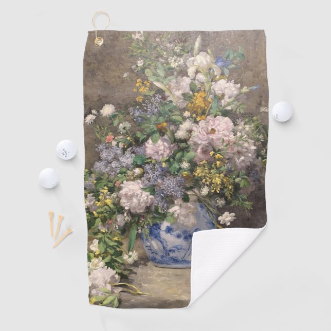 Serviette De Golf Pierre-Auguste Renoir Bouquet de printemps (En situation)