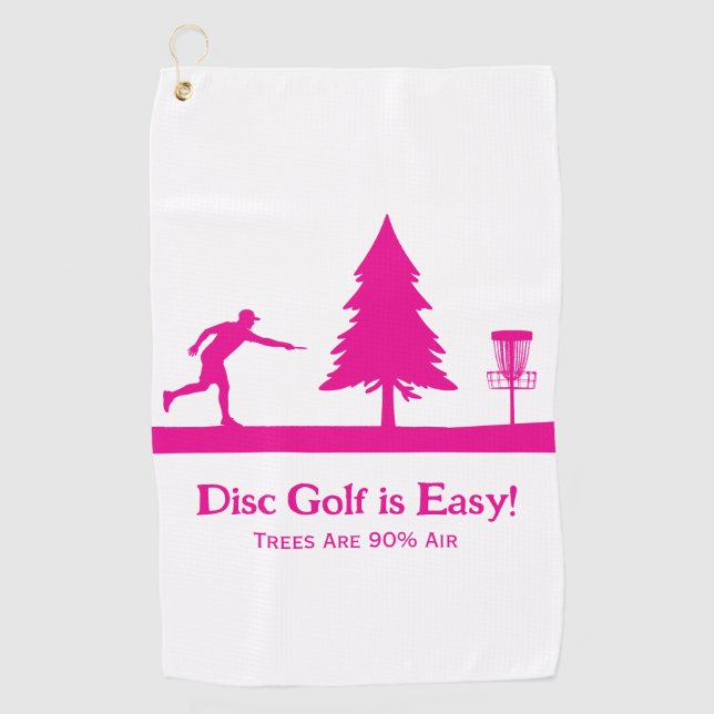 Serviette De Golf Pink Funny Disc Golf Putting avec arbre obstacle (Devant)