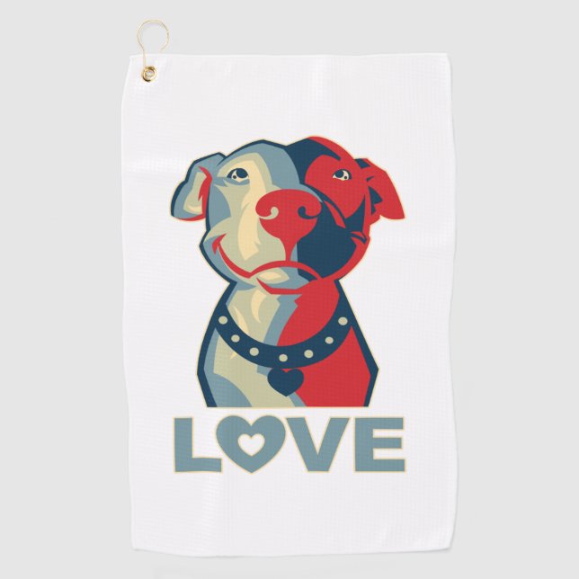 Serviette De Golf Pitbull - AMOUR (Devant)