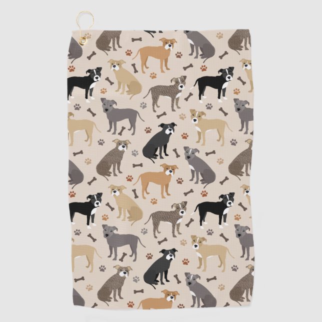 Serviette De Golf Pitbull Paws and Bones Golf Towne (Devant)