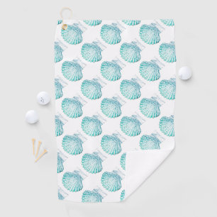 Serviette De Golf plage d'été turquoise couleur bleu mermaid coquill