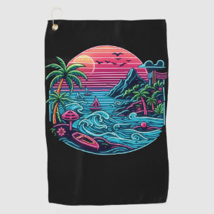 Serviette De Golf Plage tropicale/néon hawaïen