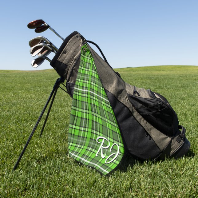Serviette De Golf Plaid vert grenouille - Nombreuses nuances de vert (Vert)