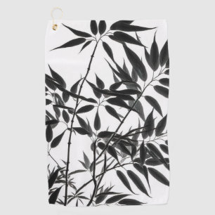 Serviette De Golf Plante en bambou noir et blanc