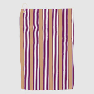 Serviette De Golf Plum et blanc cinq bandes motif avec bronzage