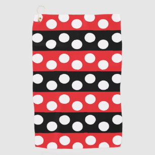 Serviette De Golf Point Polka rouge et noir