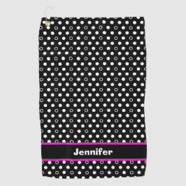 Serviette De Golf Pois à accent rose