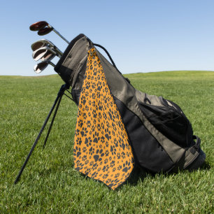 Serviette De Golf Pois de chien noir et blanc Pointe Polka sur dahli