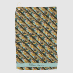 Serviette De Golf Poisson de truite rustique Motif d'aquarelle vinta
