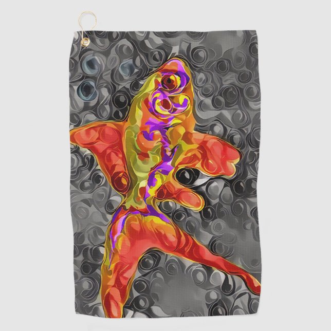 Serviette De Golf Poisson rouge (Devant)