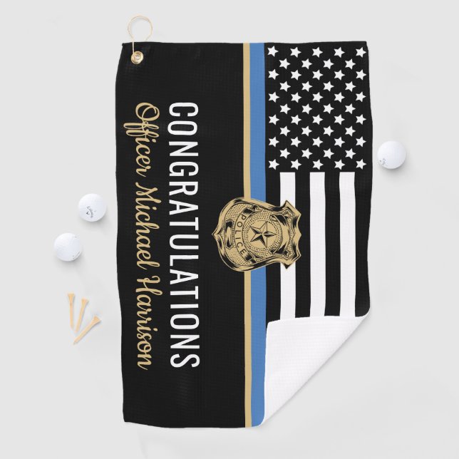 Serviette De Golf Police Academy Blue Line Félicitations Diplôme (En situation)