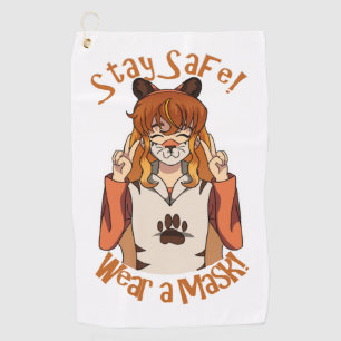 Serviette De Golf Portez un Masque !