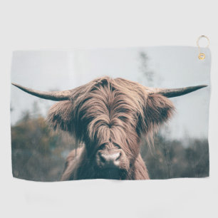 Serviette De Golf Portrait de vache Highland