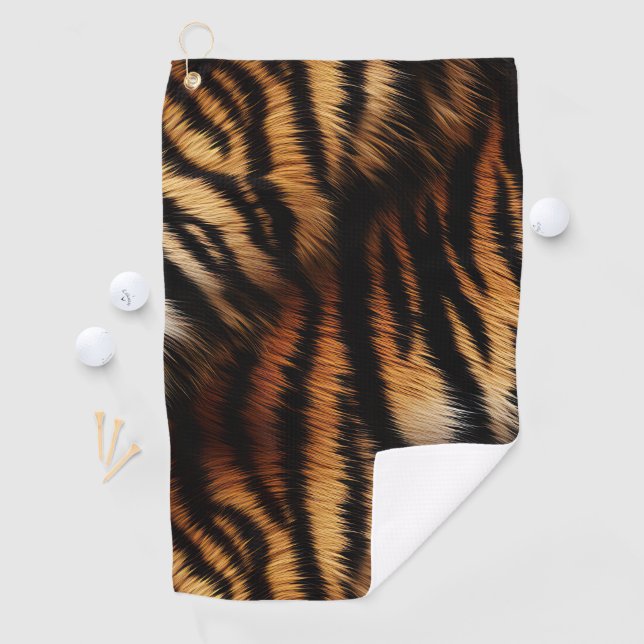 Serviette De Golf Poster de animal Orange Black Tiger Stripes (En situation)