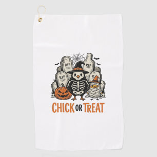 Serviette De Golf Poulet drôle ou traitement Halloween poulet graphi