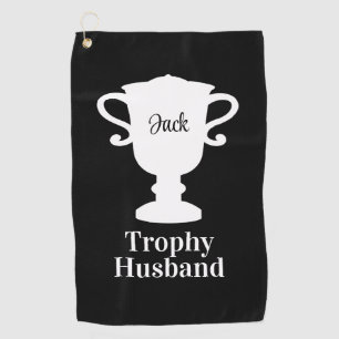 Serviette de golf pour mari trophée avec nom perso