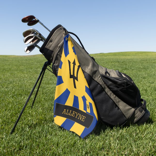 Serviette De Golf Premium Barbados Golf & Barbados Flag / Patriotes (Vert)