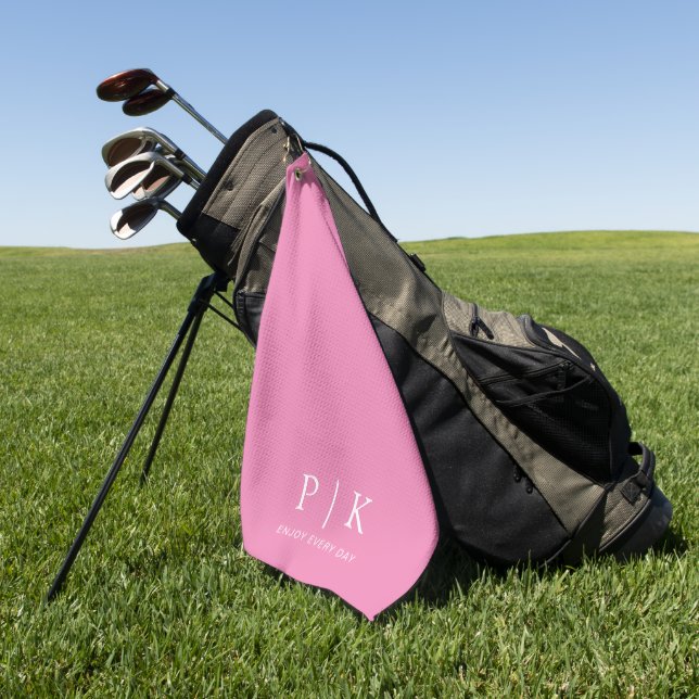 Serviette de golf premium monogramme moderne (Vert)