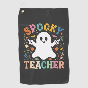 Serviette De Golf Prof Enseignant Fantôme Mignon Halloween Design_1