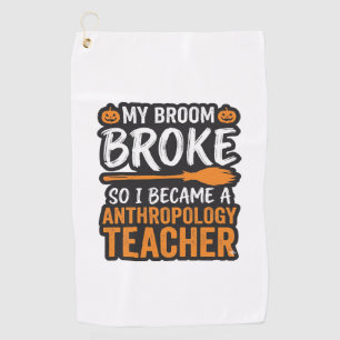 Serviette De Golf Professeur d'anthropologie Balai d'Halloween Cassé