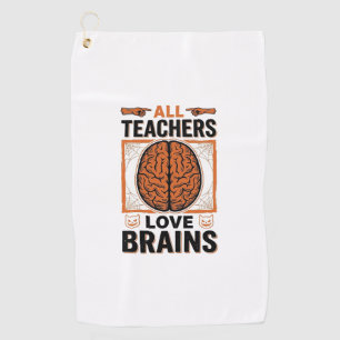 Serviette De Golf Professeur Drôle Halloween Cerveaux Graphique Vint