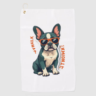 Serviette De Golf Promenade Vintage J'y Réfléchirai Bouledogue Franç