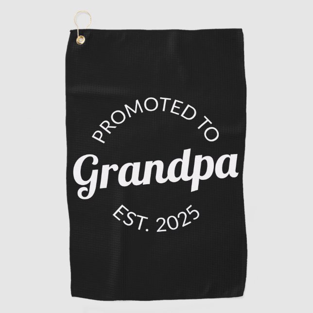 Serviette De Golf Promu À Grand-Père Est. 2025 I (Devant)