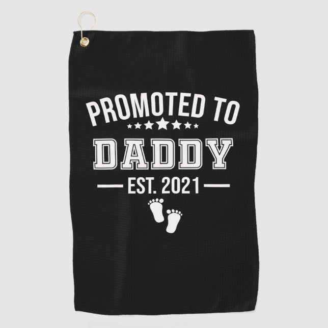 Serviette De Golf Promu À Papa 2021 Pères Première Fois (Devant)