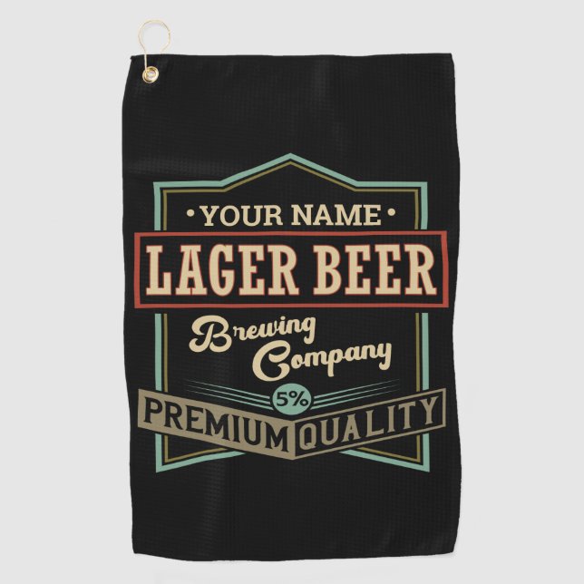 Serviette De Golf Pub bar-bar Étiquette Lager personnalisé (Devant)