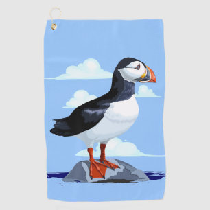 Serviette De Golf Puffin Cute Oiseau de mer Atlantique