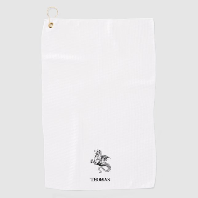 Serviette De Golf Puissance vintage médiévale (Devant)