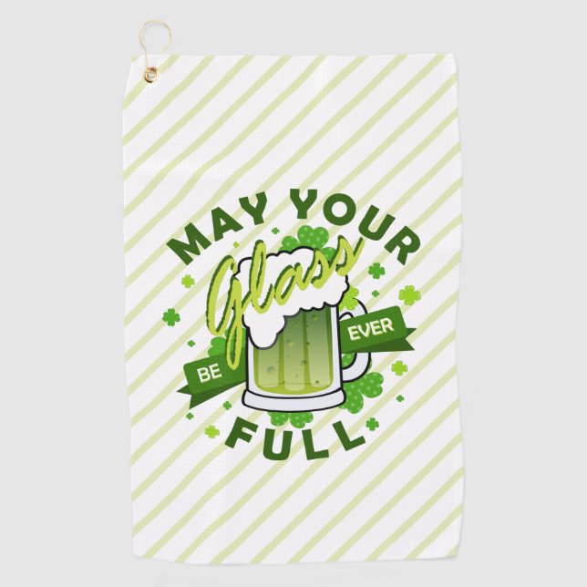 Serviette De Golf Que votre verre soit vert complet Bière St. Patric (Devant)