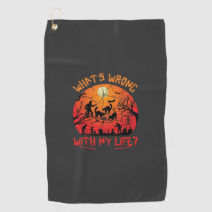 Serviette De Golf Qu'est-ce qui ne va pas dans la vie Halloween Chat