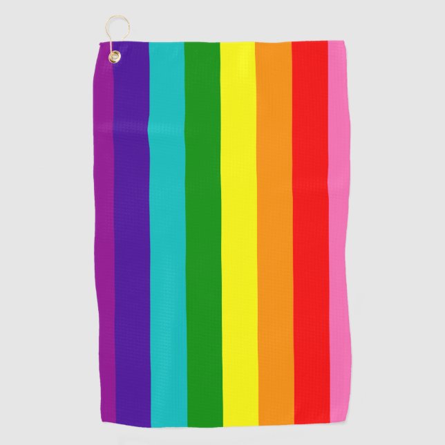 Serviette De Golf Rainbow drapeau gay LGBT Golf Towel (Devant)
